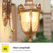 SANDIY Outdoor Wall Light Fixtures Retro Porch Lamp Exterior Nighting Sconce for House Front Door Garage Patio Bronze+Glass E27