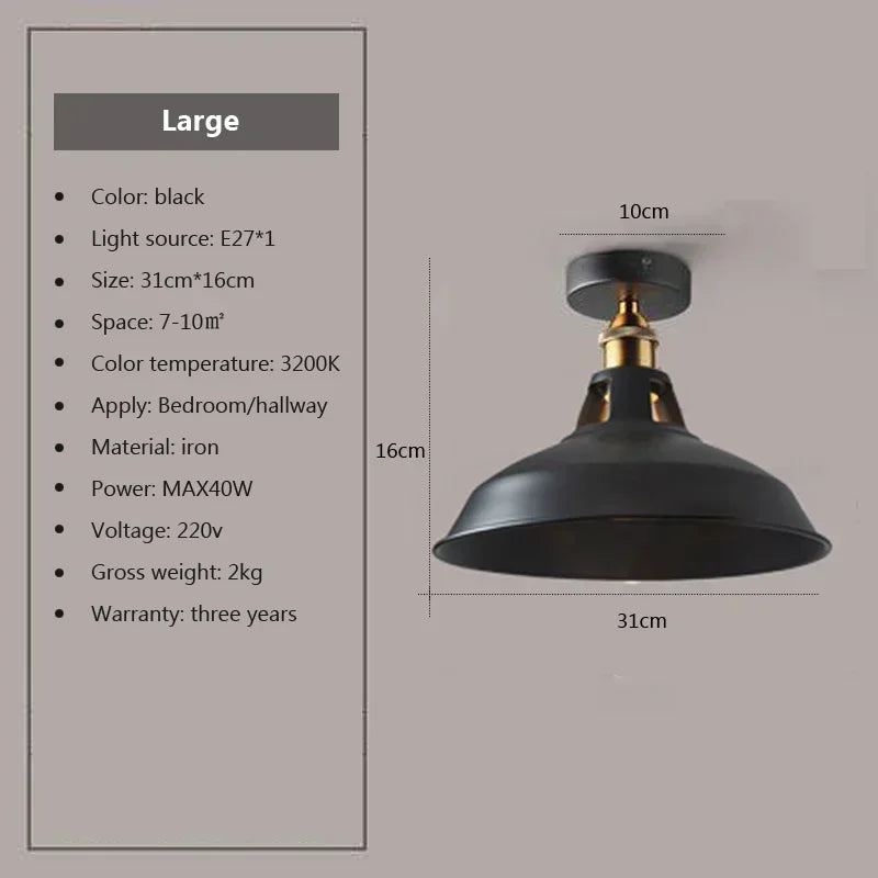 DAMIASMIL Retro Ceiling Lamp for Living Room Dining Room Bedroom Corridor Entrance Ceiling Lights E27 Indoor Lighting Fixtures