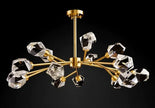 All-copper Molecular Long Crystal Chandelier Light Luxury Creative Post-modern Atmosphere Living Room LED Pendant Lights