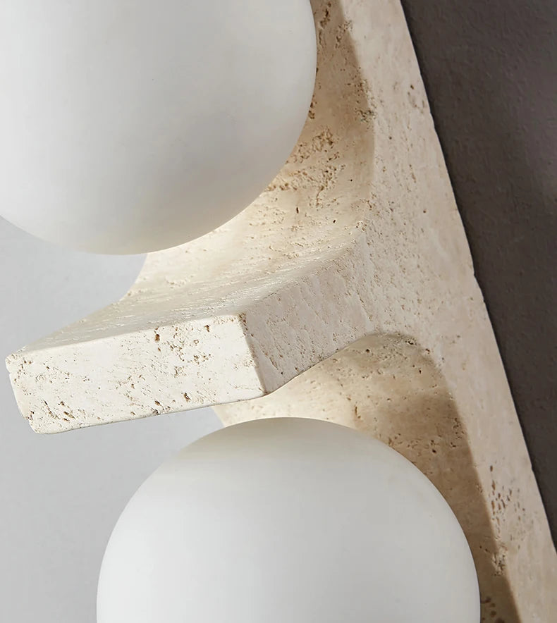 New Style Wall Light Sconce Natural Stone White Glass G9 Bulb Art Deco For Indoor Foyer Bedroom Dining Room