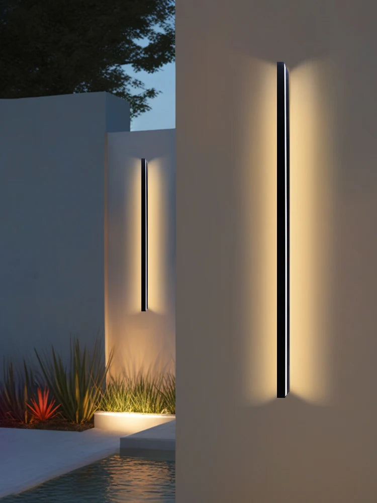 LED Lighting Wall Lamp IP65 Garden AC Long Wall Light Outdoor Waterproof Modern Long Strip 85-256v OutdoorDecoration
