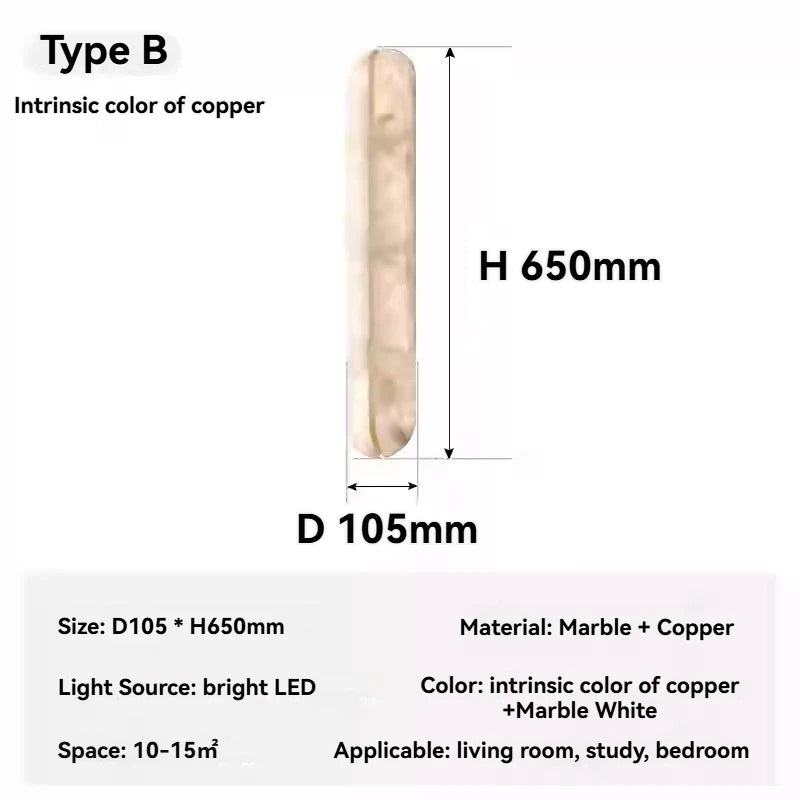 Italian Wall Lamp Natural Marble Bedside LED Light for Bedroom Villa Entryway Hallway Living Room Indoor Decorative Lighting