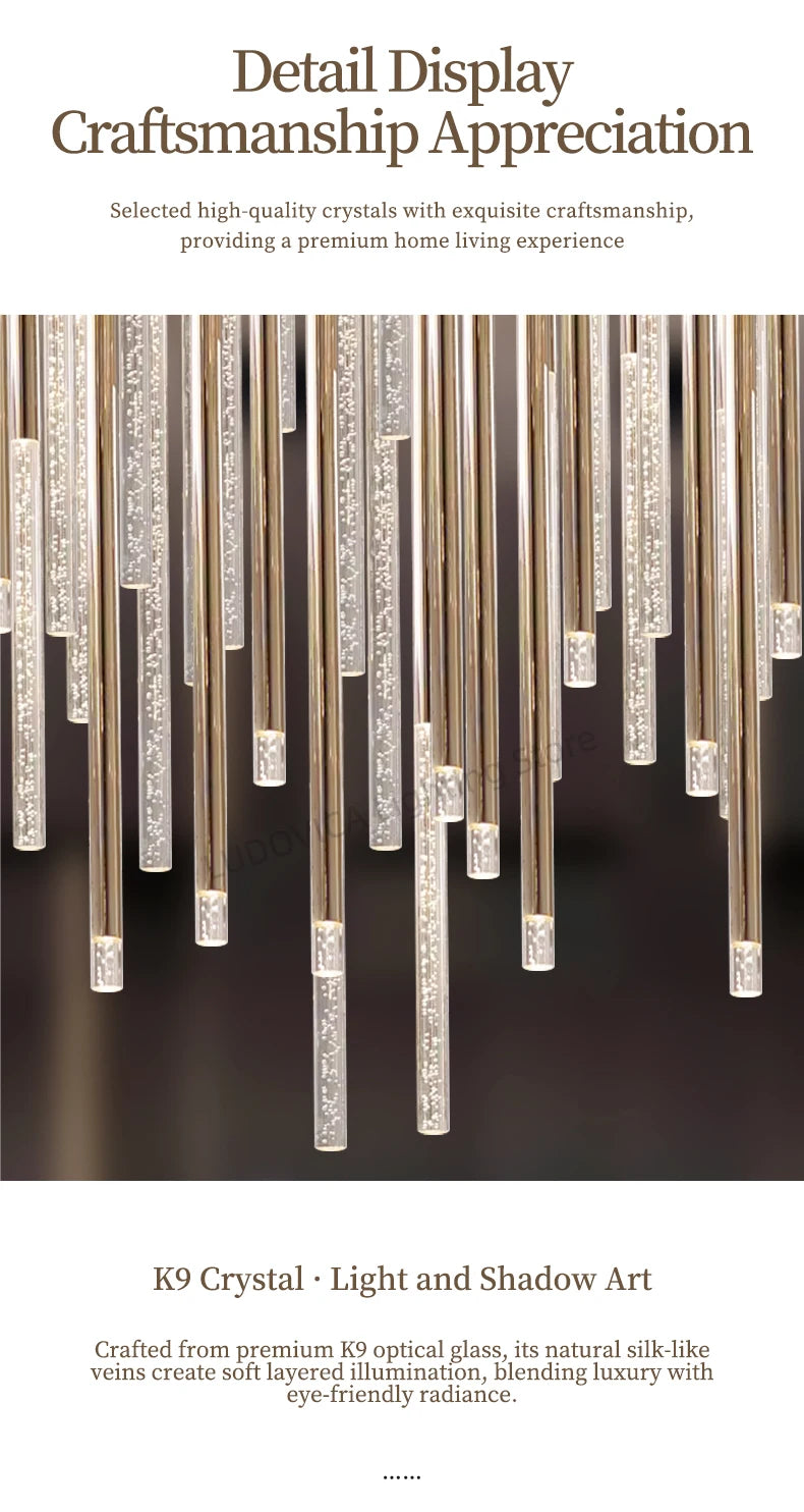 Hotel lobby LED Chandelier Villa hall Living room Crystal Chandeliers Customable High Ceilings Chandelier