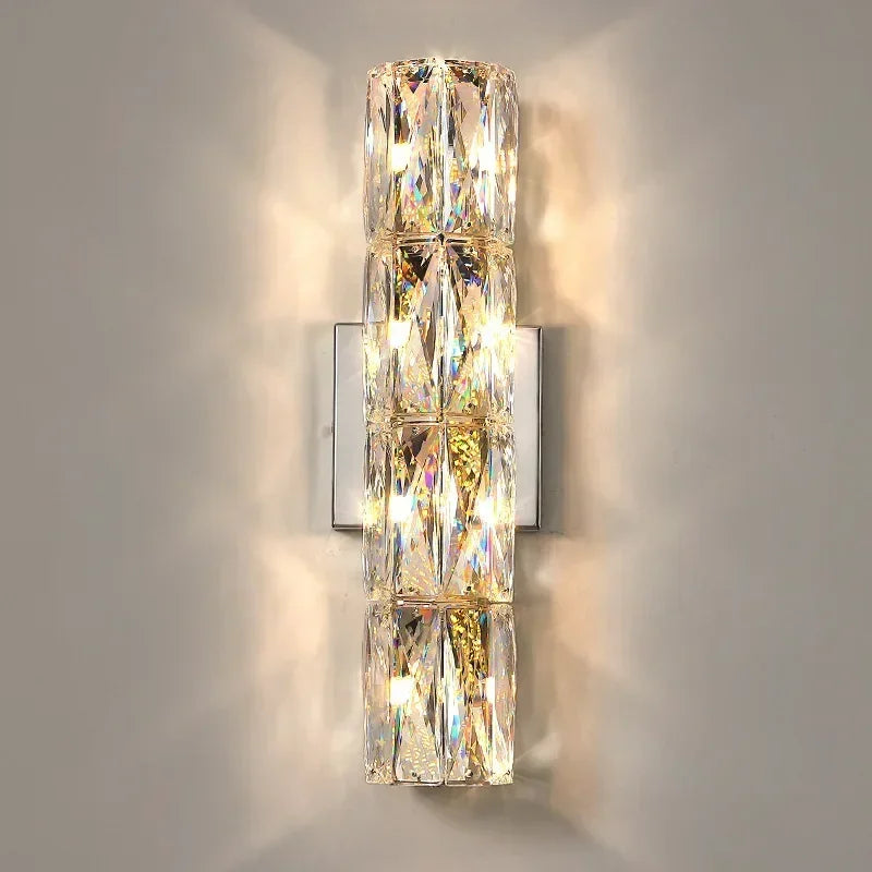 Modern High-end Crystal Wall Light Nordic Living Room Bedroom Bedside Long Wall Lamp Hotel Villa Corridor Bracket Light
