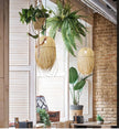 Southeast Asian Individuality Hand Woven Bamboo Chandelier Chinese Lamps Tea Room Restaurant Hotel Artistic Modeling Lampshade