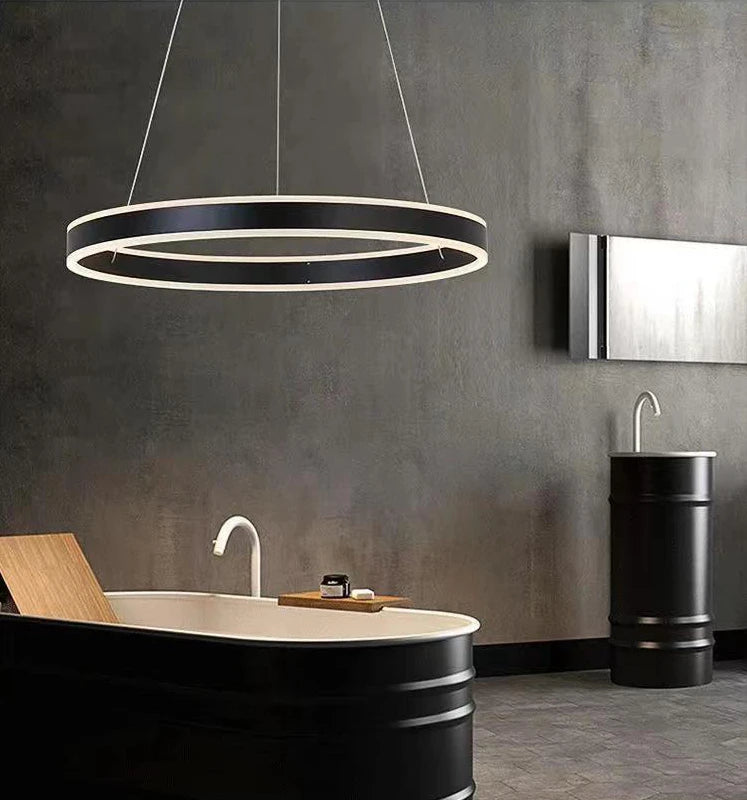 Modern Ring LED Chandelier Dimmable for Tables Dining Living Room Bedroom Kitchen Island Pendant Lamp Home Decor lusters Fixture