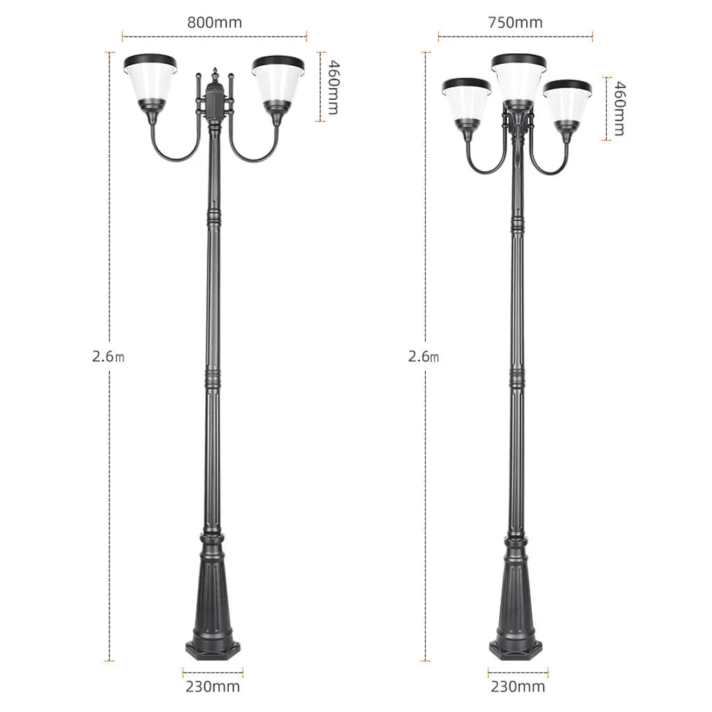 Modern Outdoor Street Lights for Villa Yard Garden Waterproof Aluminum Lamps High Pole Pillar Lamp Landscape Decor Lighting IP65