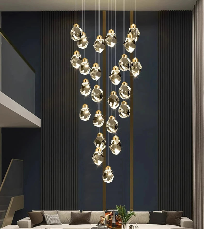 Modern home decoration crystal chandelier, stair Pendant lamp, living room Pendant lights, interior lighting