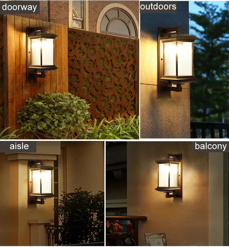 Outdoor Wall Lamps Aisle Wall Light IP54 Waterproof Corridor Balcony Modern New Chinese Villa Door Lights Porch Garden Gate Lamp
