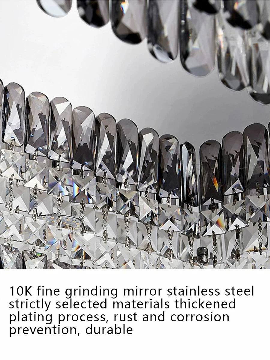 Light Luxury Crystal Ceiling Light Round LED Lamp 2025 New Post-modern Design Upscale Lighting Fixture for Living Room Bedroom
