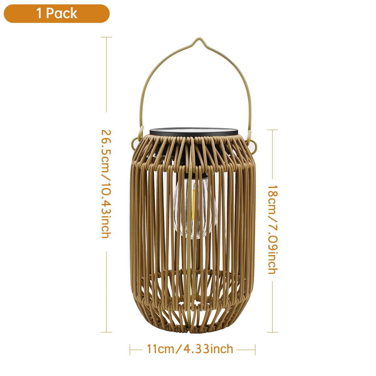 Outdoor Solar Rattan Lanterns, Waterproof Hanging Boho Solar Lights for Garden, Patio, Yard, Porch Decorative Lighting
