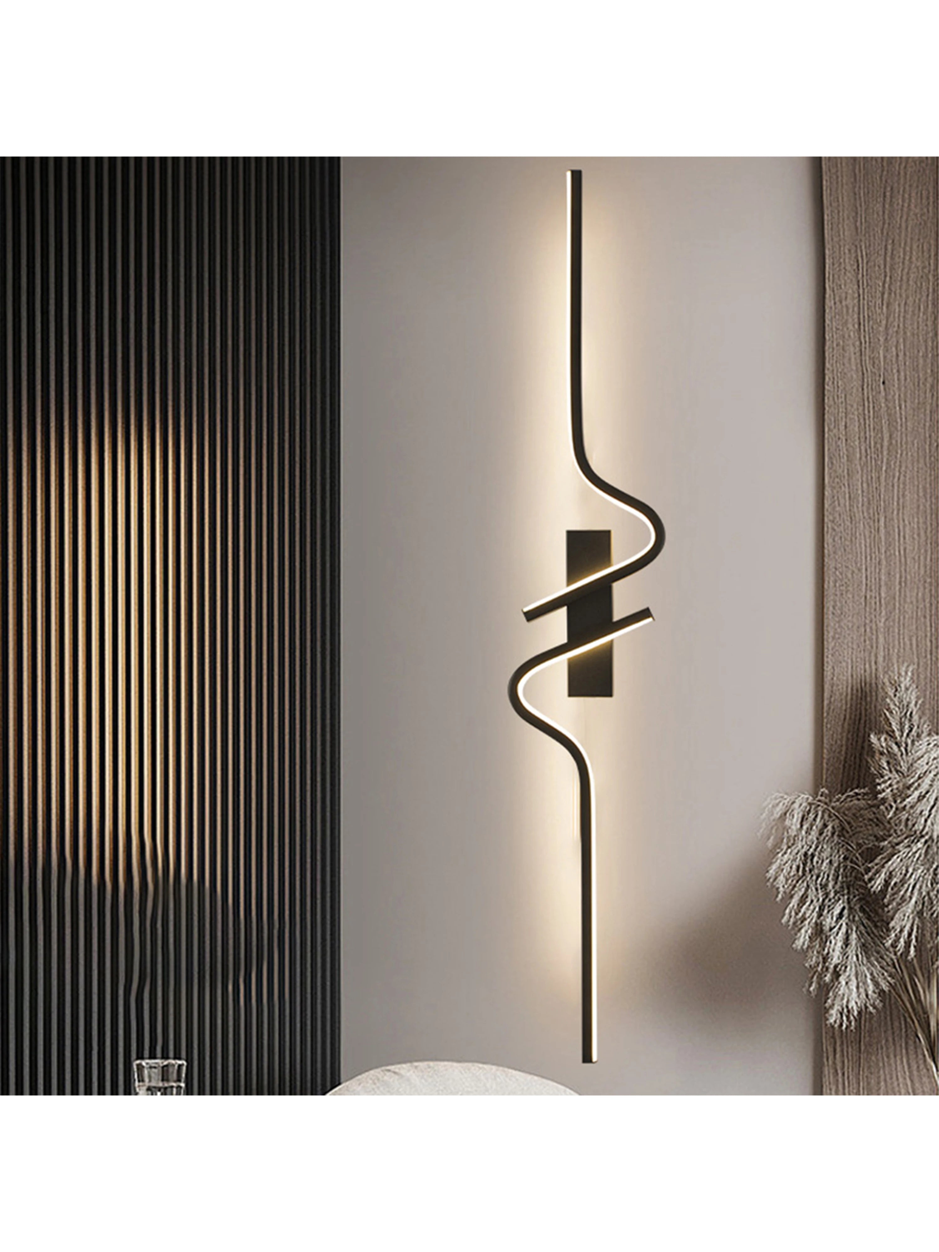 Modern Black Wall Sconce, 27W 6500K Led Iron Wall Light with Artistic Design, Perfect for Corridor, Staircase, Balcony