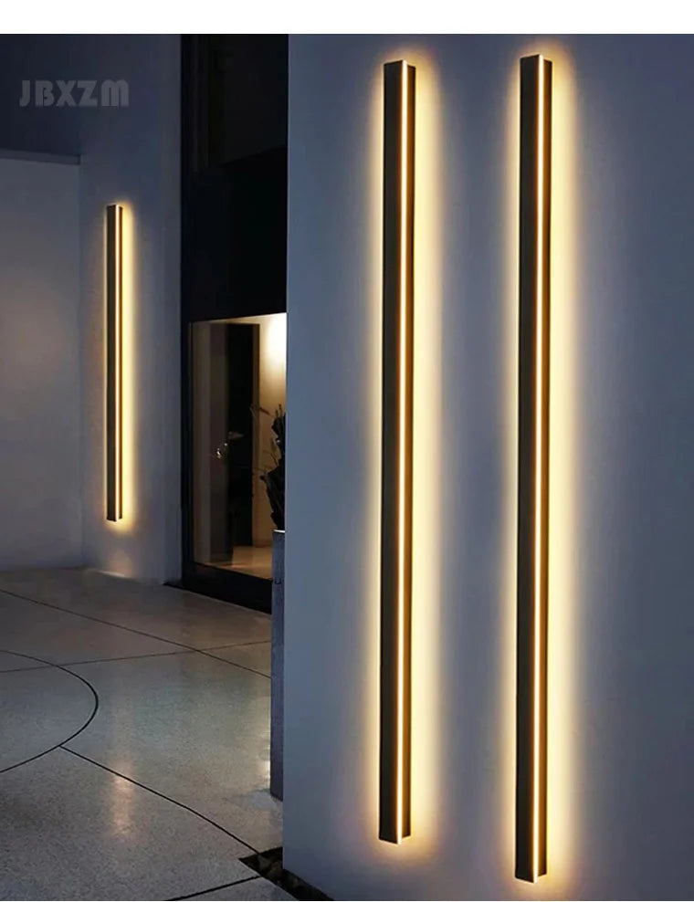 IP65 waterproof wall lamp minimalist led outdoor wall lamp black balcony terrace outdoor wall villa garden wall washer lamp