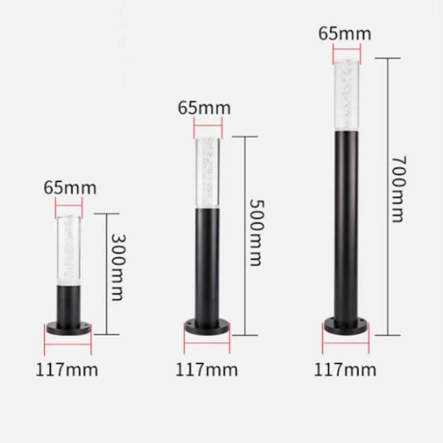 Outdoor Waterproof Acrylic LED Lawn Lamp 50/70CM Aluminum Pillar Garden Path Light Landscape Lawn Lights AC85-265V