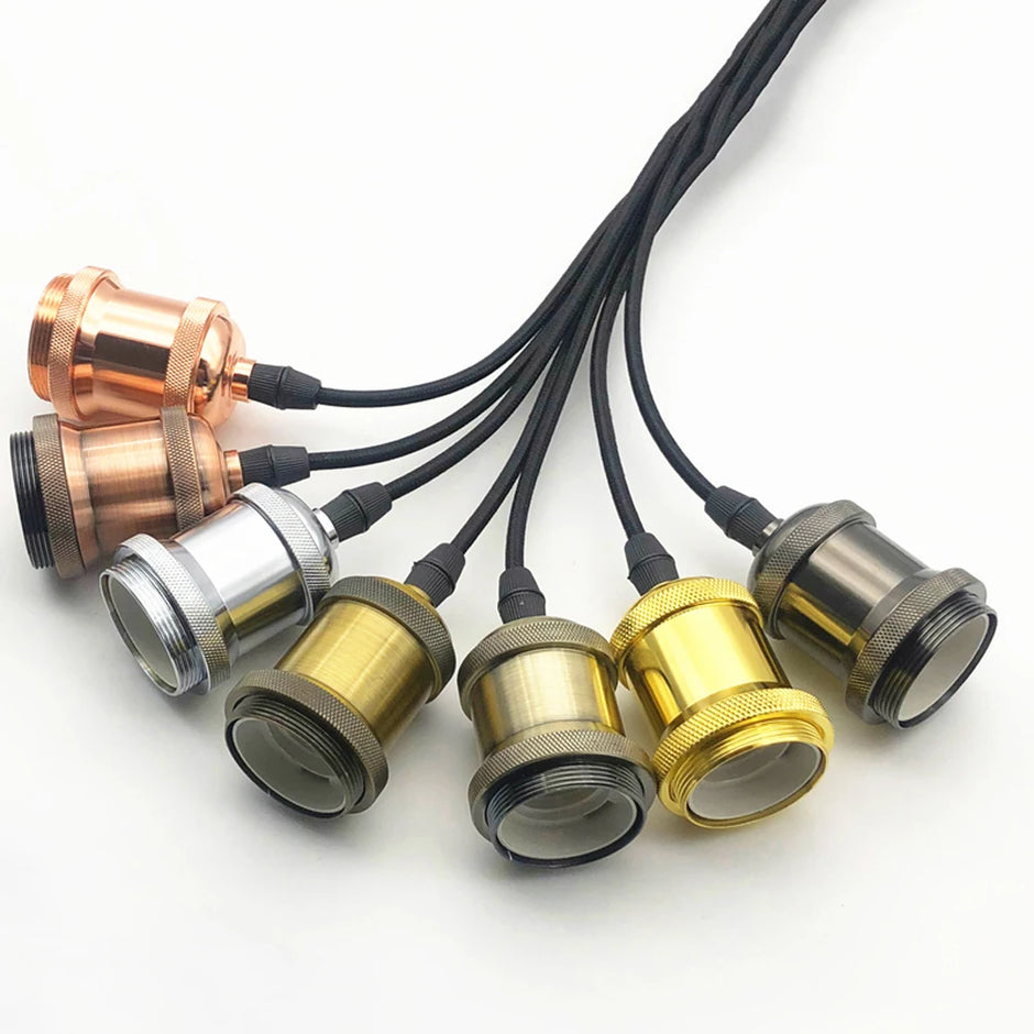 Retro Pendant Lights E27 110V 220V Socket Vintage Aluminum ceiling Light Bedside multicolour chandelier Light Industrial Lamp