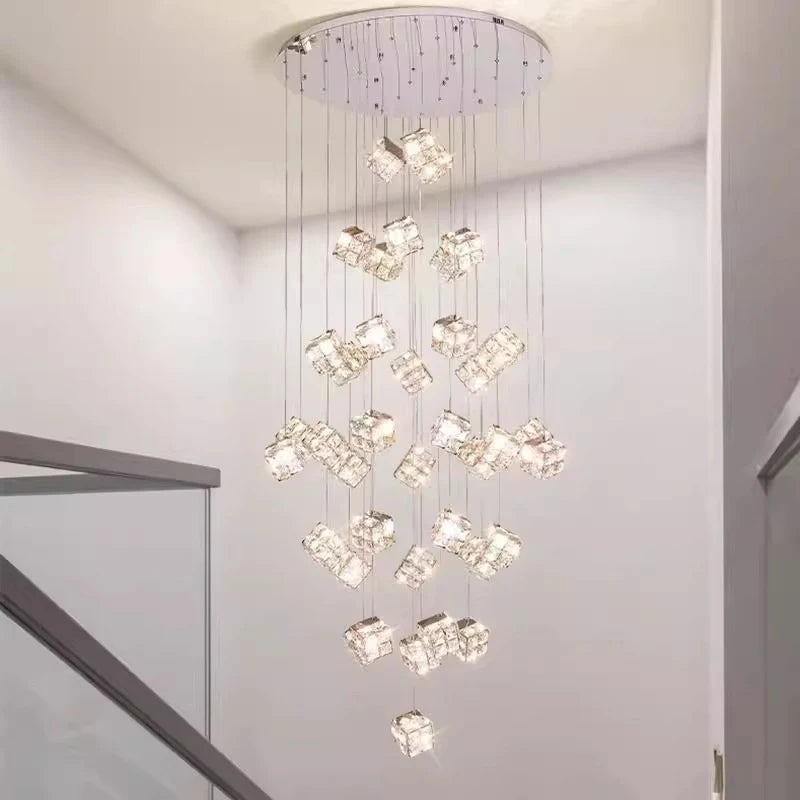 Modern home decoration crystal chandelier, stair Pendant lamp, living room Pendant lights, interior lighting