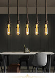 Retro Rustic Hanging Light for Bar Restaurant Decoration Hemp Rope Pendant Light E27 Bulb Glass Lampshade