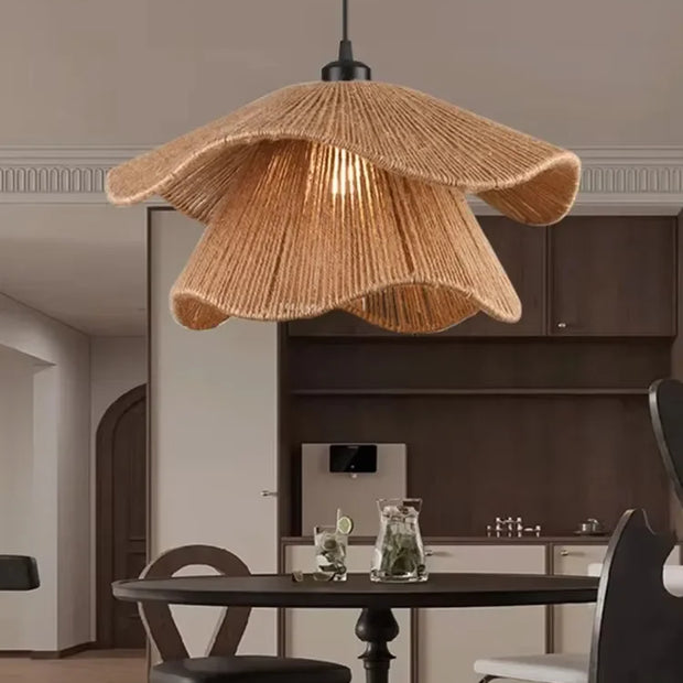 Handmade Woven Restaurant Pendant Light Hemp Rope Lights Bedroom Lamp Restaurant Japanese Style Room Decoration Pendant Lighting