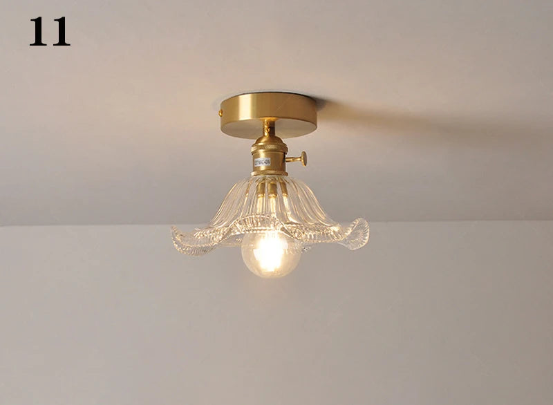 Modern Pendant Ceiling Lamp with Glass Shade for Kitchen Aisle Balcony Bedroom Home Art Deco Led Ceiling Lights Fixtures E27