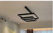 2026 LED Square Pendant Light For Dining Room Bedroom Living Room Home Loft Decor Modern Black Aluminum Hanging Lamp