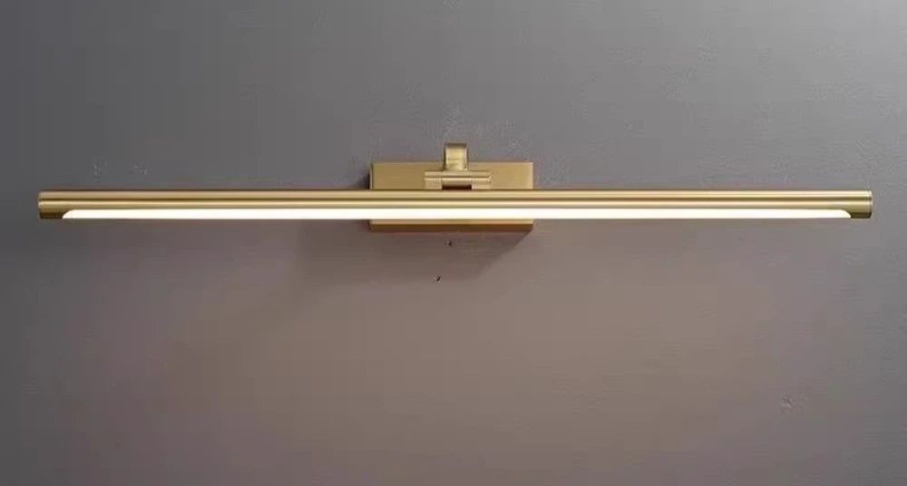 Modern Gold Copper LED Wall Light Rotatable Mirror Bathroom Bedroom Sconce Brass Simple Wall Lamp