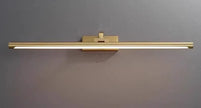 Modern Gold Copper LED Wall Light Rotatable Mirror Bathroom Bedroom Sconce Brass Simple Wall Lamp