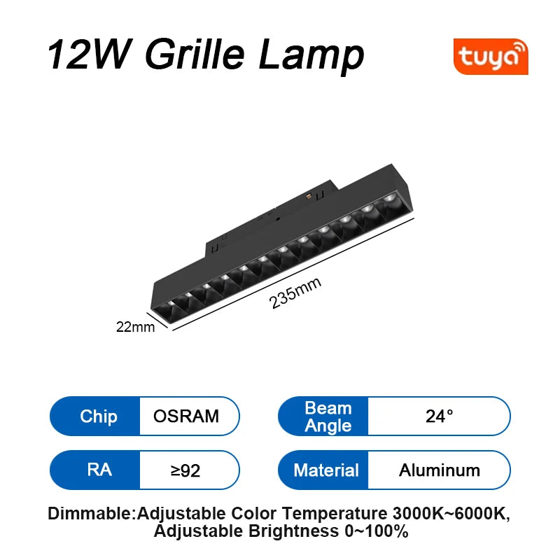 Tuya Bluetooth Dimmable Zigbee Magnetic Smart Rail Track Light Led Lamp Ceiling Light Spotlight Fixture Downlight Magnet Home