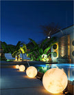Resin Fiber Outdoor Lunar Lawn Lamp Round Waterproof Atmosphere Lamp Garden Ground Plug Landscape Lighting