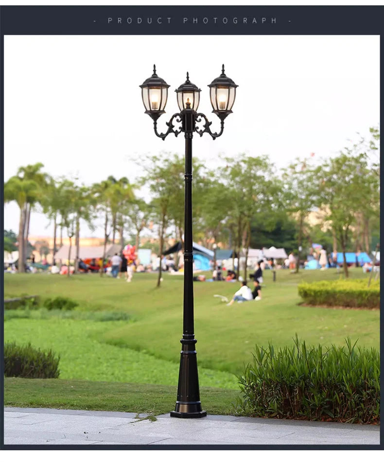 Waterproof high LED retro outdoor landscape courtyard 3m European style outdoor lawn lamp villa household garden street lighting