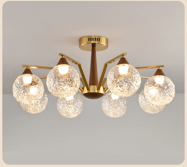 Modern LED Glass Ball Chandeliers Living Room Dining Table Salon Chandelier Bedroom Ceiling Chandelier Home Decoration Lighting