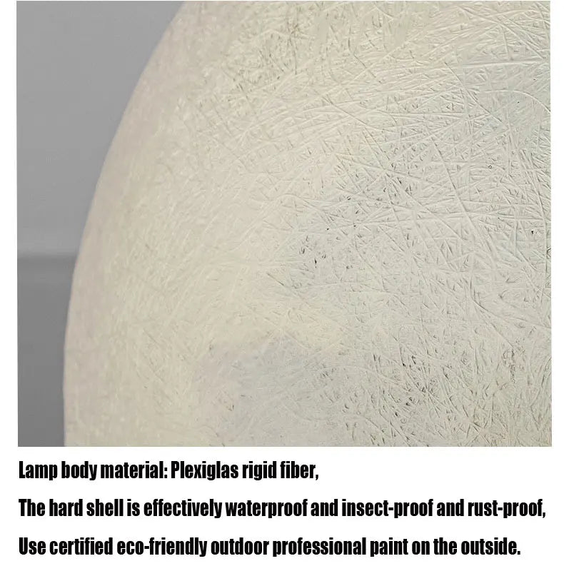 Resin Fiber Outdoor Lunar Lawn Lamp Round Waterproof Atmosphere Lamp Garden Ground Plug Landscape Lighting