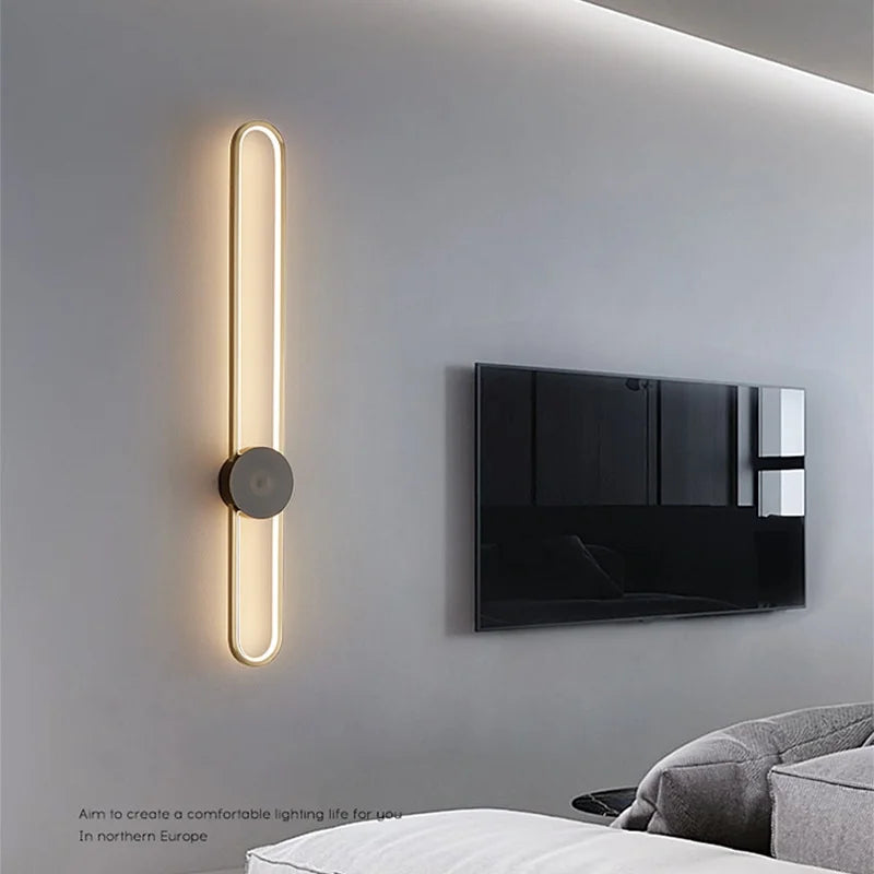 Modern Sconce LED Long Wall Light for Bedroom Living Room Surface Mounted Background Room Decor Wall Lighting Fixture