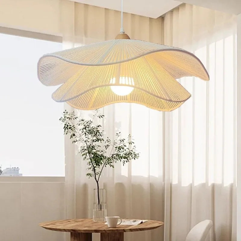 2024 new Chinese style hand-woven chandeliers tea room celebrity log hanging lamp for home decor living dining room furniture
