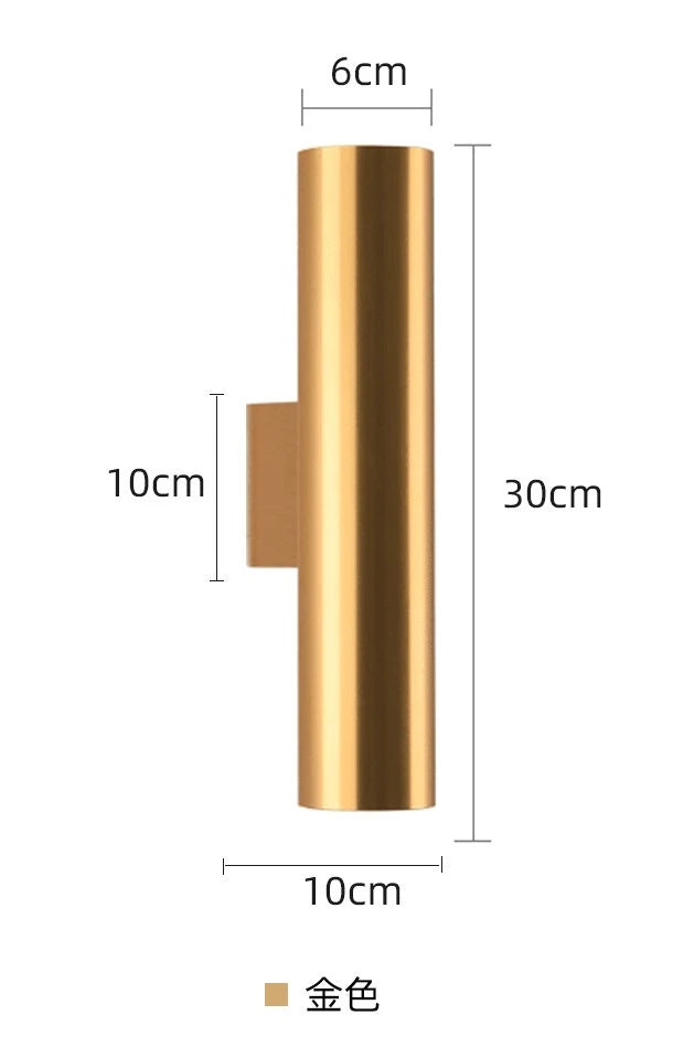 Minimalist Double Headed Cylindrical Wall Lamp Modern Indoor Lamps Background Wall Hallway Bedroom Light Up and Down Luminous