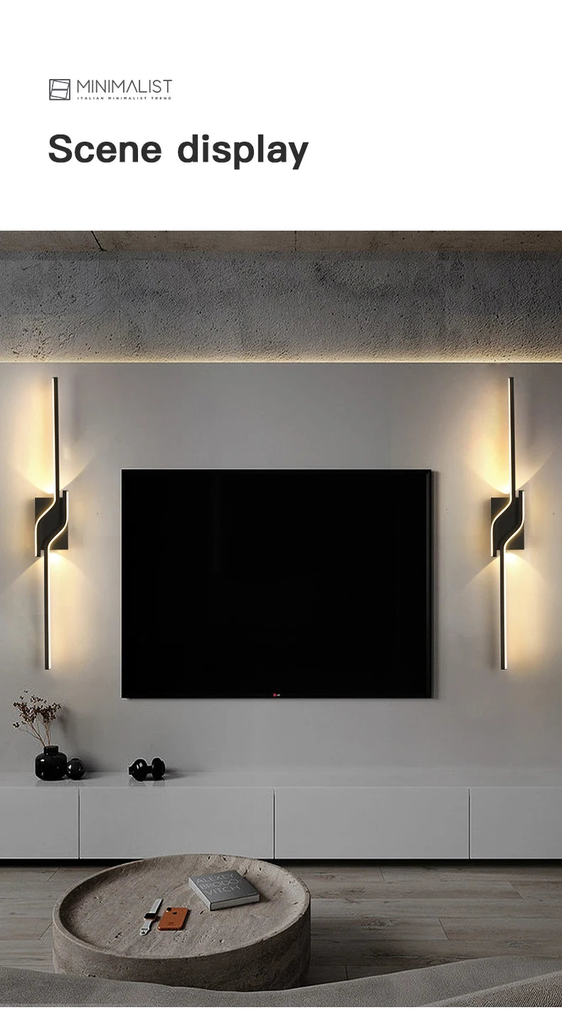 Modern LED Wall Light Minimalist Vertical Light Fixture Sleek Black Sconce For Living Room Bedroom Hallway Indoor Lighting Decor