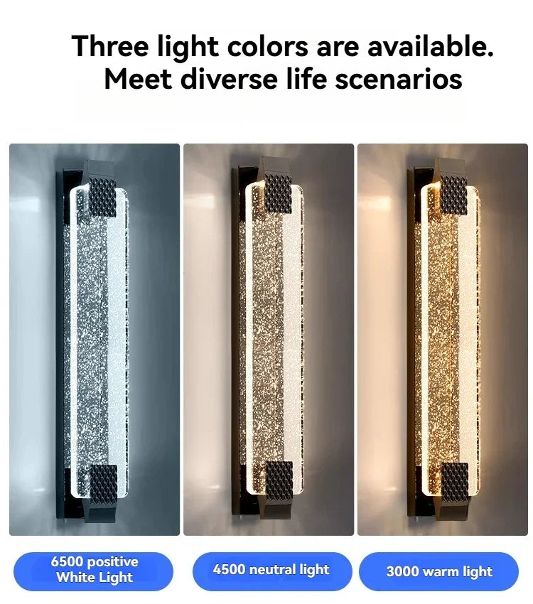 Modern Light Outdoor LED Wall Light Transparent Crystal with Bubble Style for Villa Porch Patio and Garden Lighting Lamps