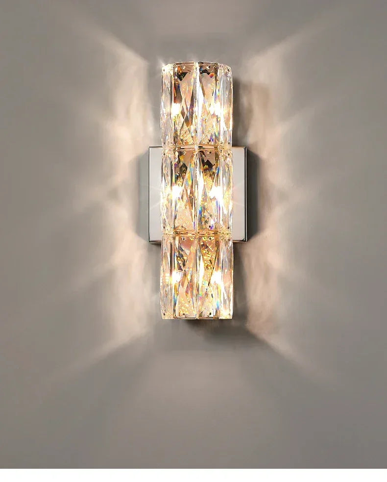Modern High-end Crystal Wall Light Nordic Living Room Bedroom Bedside Long Wall Lamp Hotel Villa Corridor Bracket Light