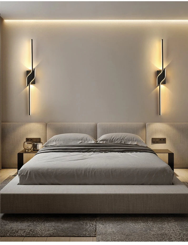 Modern LED Wall Light Minimalist Vertical Light Fixture Sleek Black Sconce For Living Room Bedroom Hallway Indoor Lighting Decor