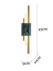 Luxury Green White Marble Wall Lamp Living Room Lobby Bedroom Golden Decor Bedside Sconce Hotel Aisle Staircase Led Light 6W