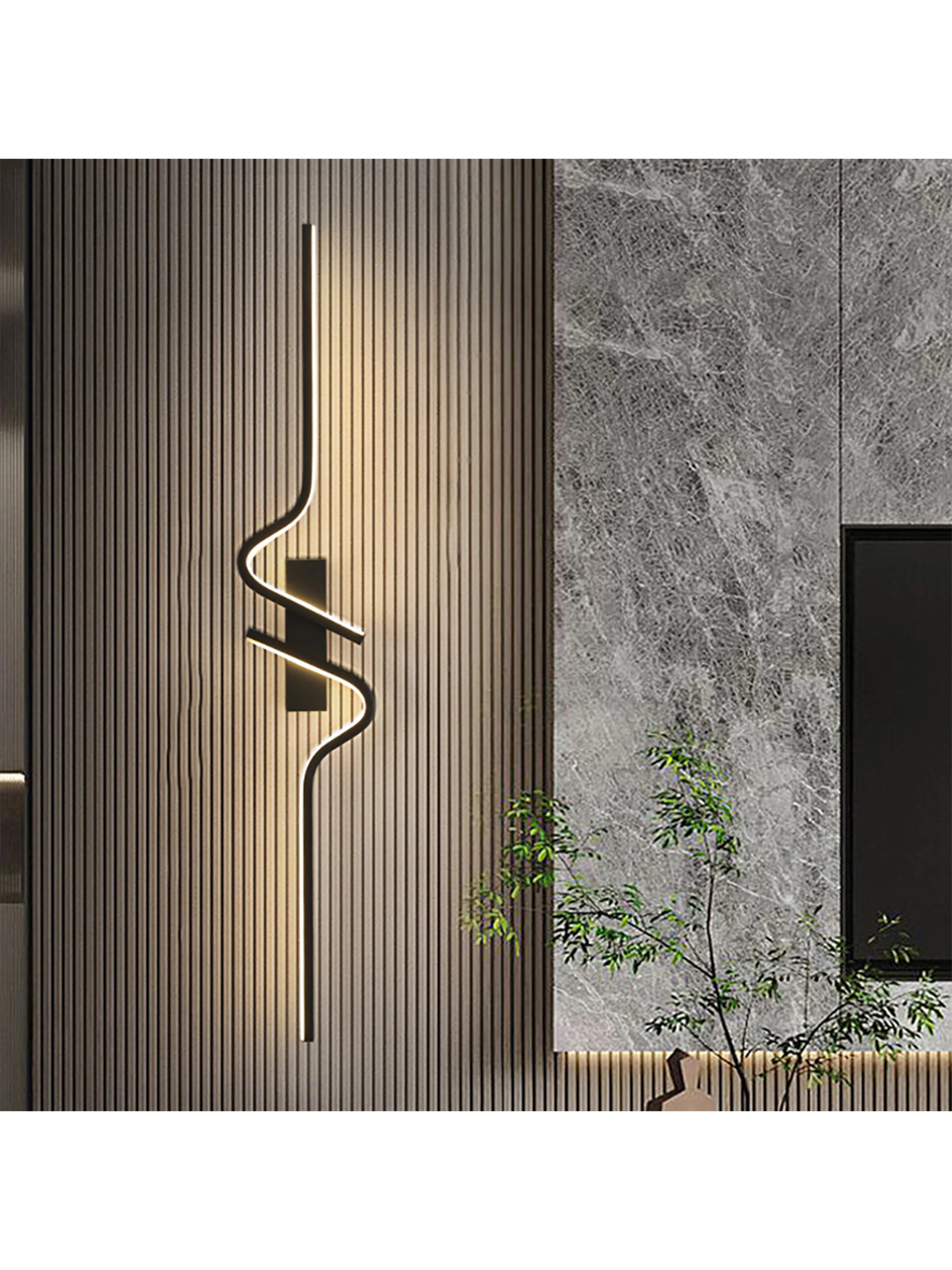 Modern Black Wall Sconce, 27W 6500K Led Iron Wall Light with Artistic Design, Perfect for Corridor, Staircase, Balcony