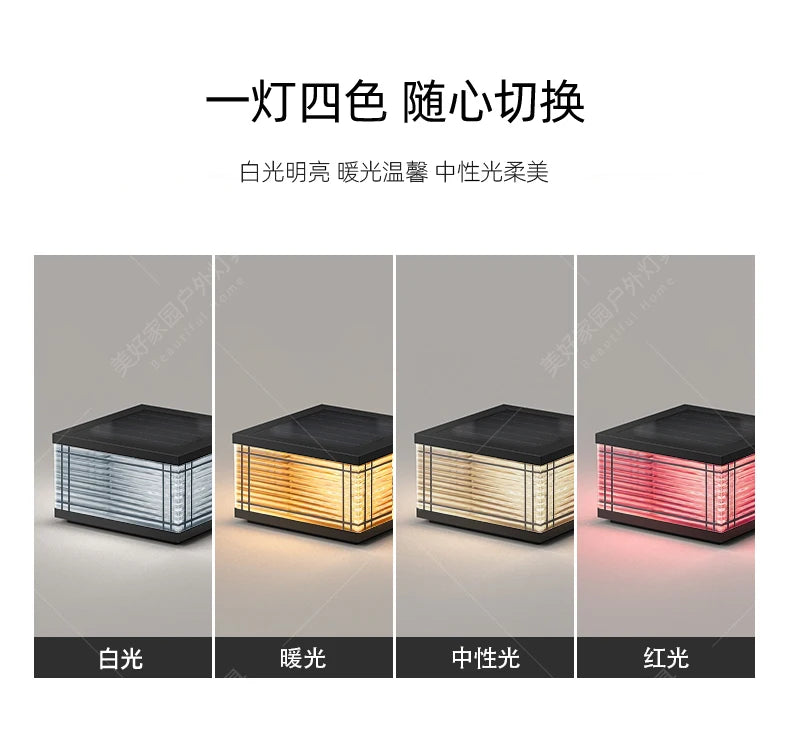 Solar stigma lamp Rural outdoor villa Waterproof lamp Outdoor balcony Garden Stainless steel gate wall lamp