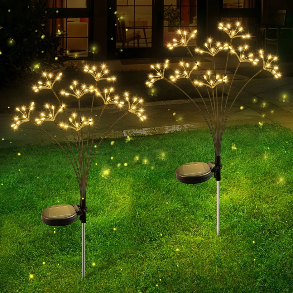 1/2/4pcs Solar Firework Lights Warm White Light Suitable for Garden Lawn Camping Steps Greenway Courtyard Decoration Lawn Lights