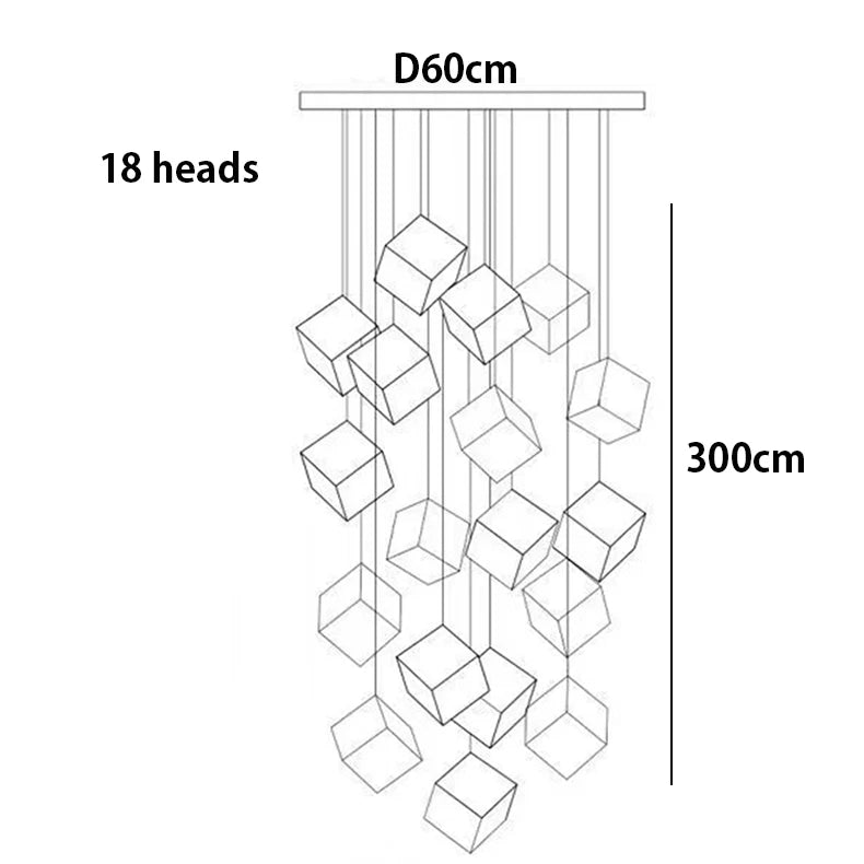 Nordic home decoration, stair chandelier, living room and dining room Pendant lights, ceiling light, indoor lighting