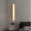 Nordic Hotel Bedroom Corridor Alabaster White Lampshade Strip Natural Marble Stone Wall Sconces Lights Indoor Copper Wall Lamps