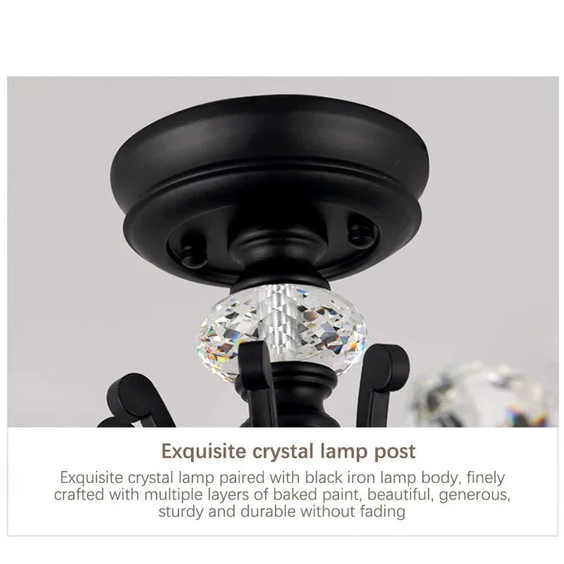VIOLET Modern Crystal Ceiling Light American Country LED Creativity Living Room Dining Room Bedroom Coffee shop clothing store