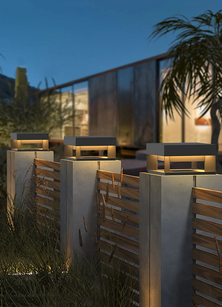 Modern Stainless Steel Door Post Lamp Villa Door Pillar Lamp Outdoor Waterproof Garden Lawn Lamp Landscape Lighting