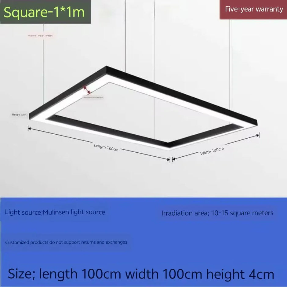 Modern minimalist geometric pendant lights, for dining room, gymnasium, LED hollow pendant lights, supermarket circular lights