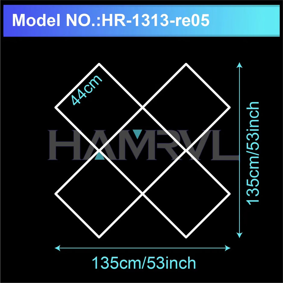 Diamond LED Ceiling Light Hexagonal Design Suitable for Garage Barber Shop Gym Exhibition Hall Ceiling Light Decoration Lighting