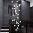 Nordic luxury White Magic bean Design glass LED Chandelier Lighting lustre Hardware Ceiling Duplex staircase Attic luminaire