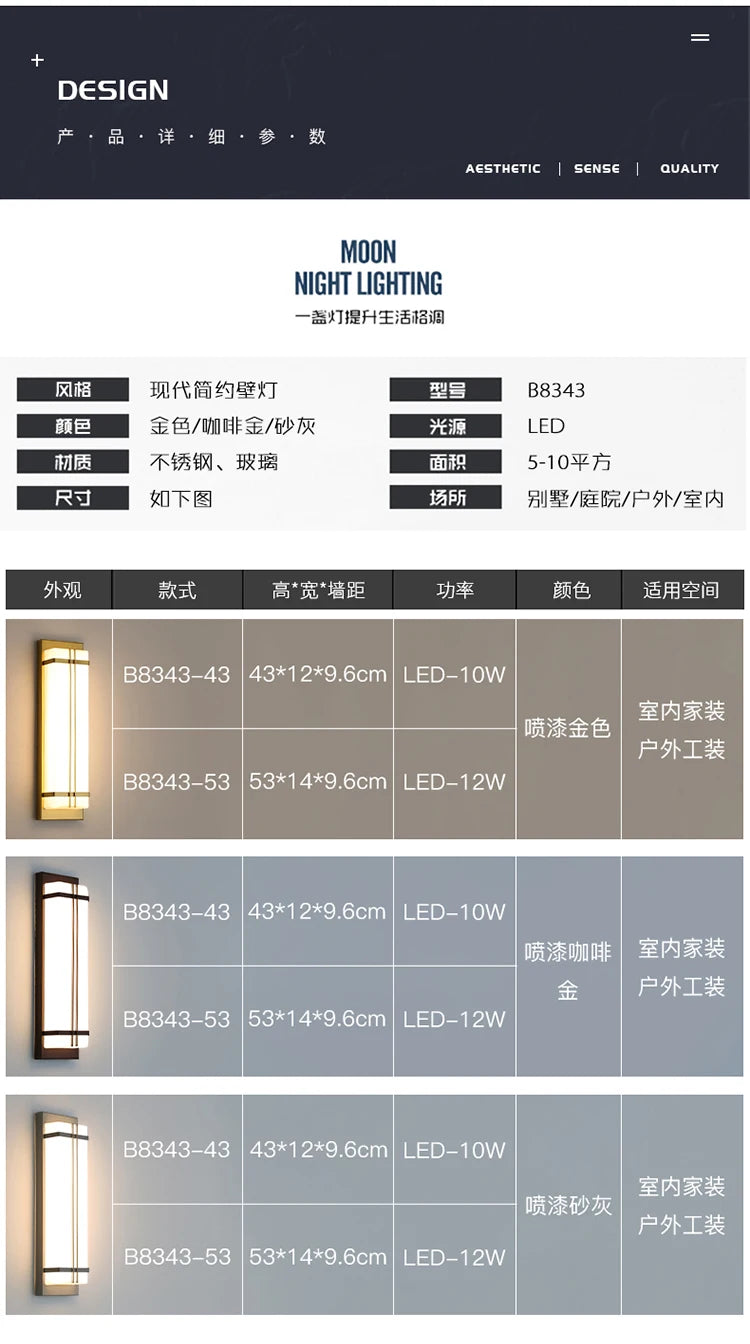 Outdoor wall lamp waterproof wall lamp Internet celebrity creative balcony aisle stairs bedroom living room new Chinese
